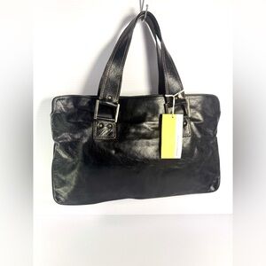 Francesco Biasia Black Leather Briefcase